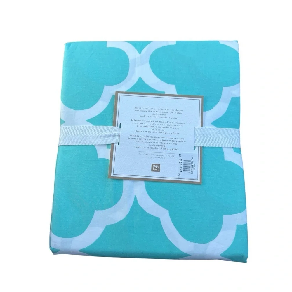 Pottery Barn Teen Lucky Clover Reversible Duvet Cover Twin Cotton Dorm